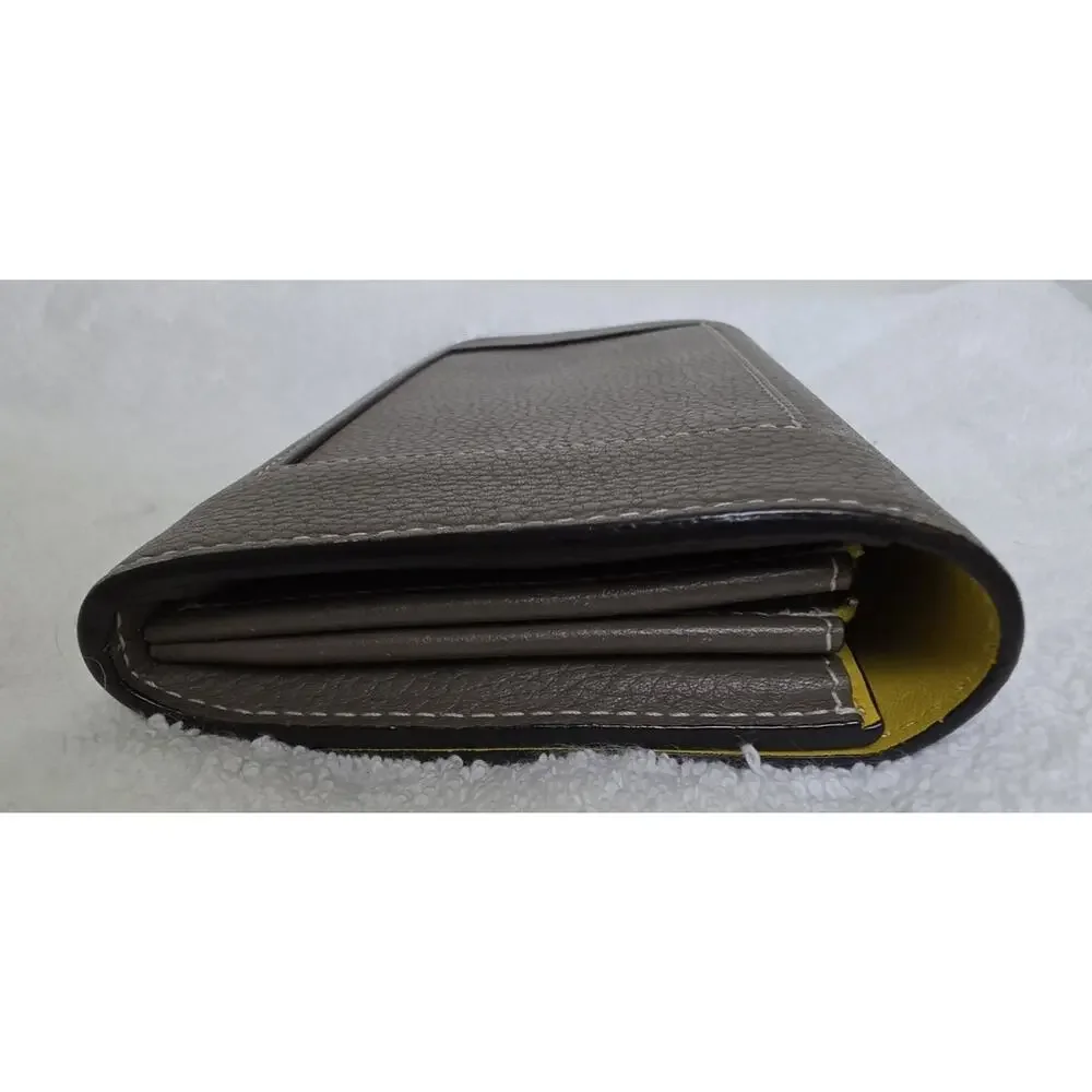 CELINE Women’s Long Snap Wallet, Yellow Interior, Zip Coin, Cards w/COA